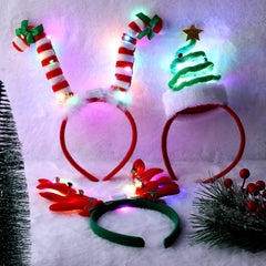 Aneco LED reindeer antlers headband lights up festive photos.