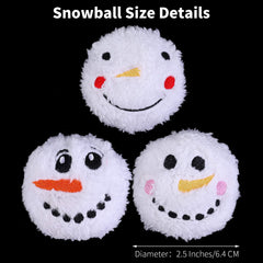Aneco plush snowman ball close-up showing soft fleece for kid-safe tactile play.