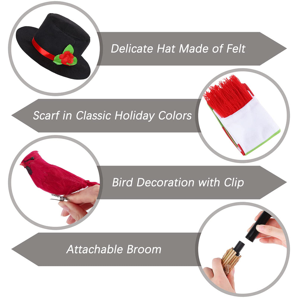 Aneco snowman kit wooden buttons create friendly facial features.