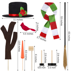 Aneco snowman kit red-green scarf adds color and warmth to scenes.