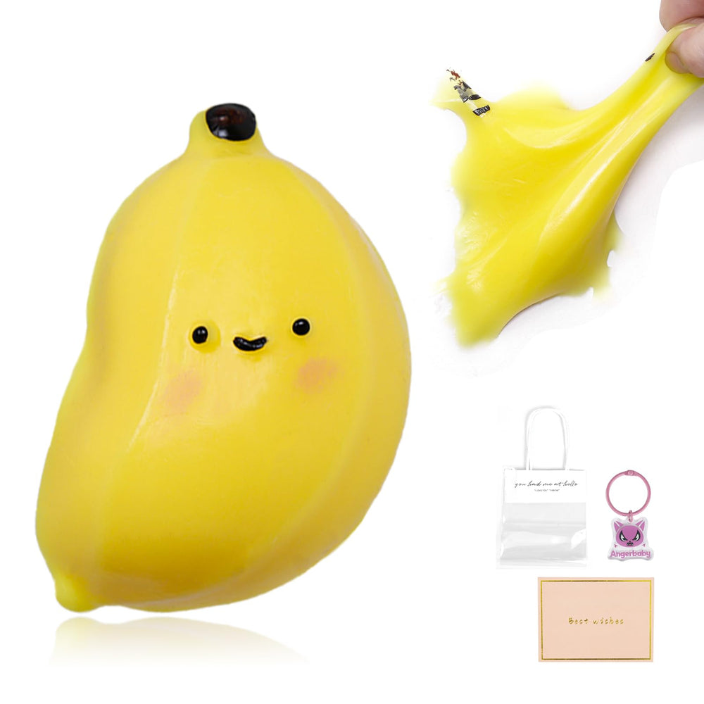 Angerbaby taba banana toy in hand offering calming fidget relief during busy workdays.