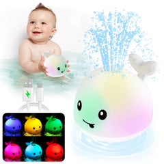 ANGGIKO light up whale bath toy spraying water for engaging bath time