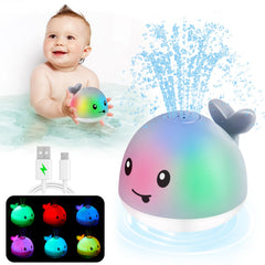 ANGGIKO light-up whale bath toy lights up during tub time to entertain toddlers