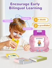 ANhovno pink flashcards help parents and kids bond during learning