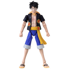 ANIME HEROES Luffy Dressrosa accessories highlight interchangeable hands for versatile posing.