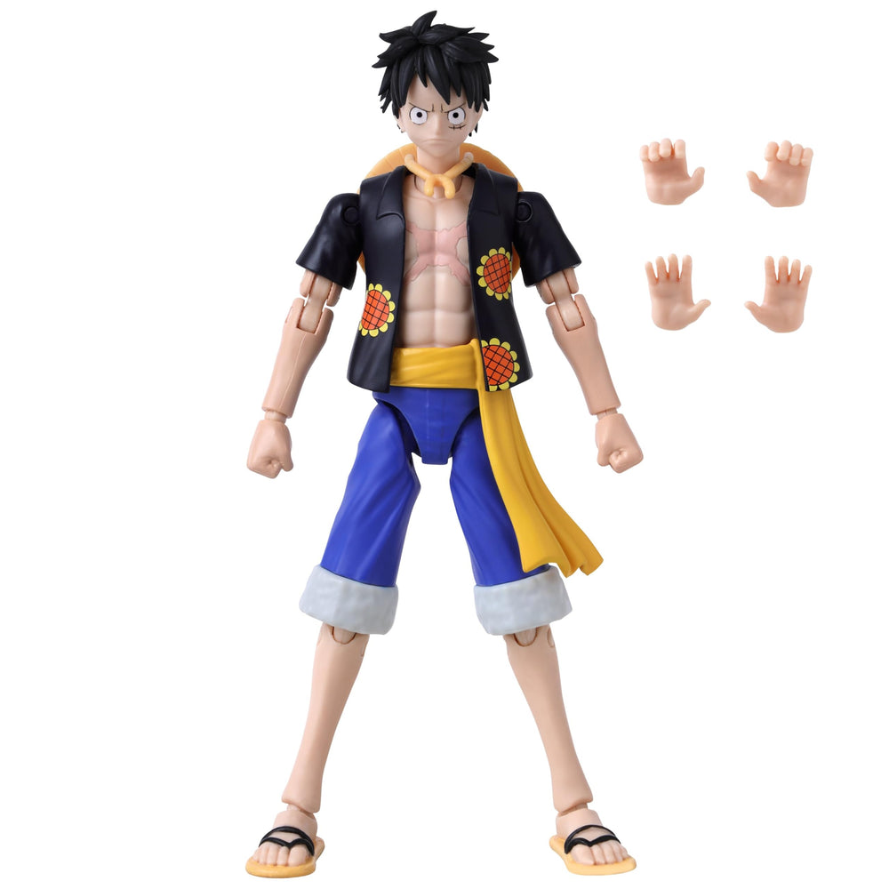 ANIME HEROES Luffy Dressrosa figure close-up captures sculpt detail and likeness for fans.