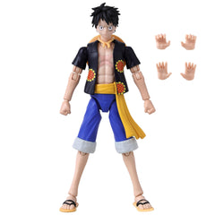 ANIME HEROES Luffy Dressrosa figure close-up captures sculpt detail and likeness for fans.