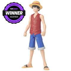 ANIME HEROES Mega One Piece Monkey D. Luffy detail closeup, highlighting premium sculpting and coloring
