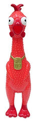 Animolds Squeeze Me rubber chicken is lightweight and easy for kids and pets.