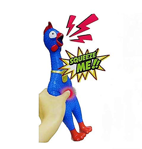Animolds Squeeze Me chicken toy, dog play and interaction cue.
