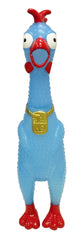 Animolds Squeeze Me rubber chicken toy, front view, durable fun for kids and dogs.