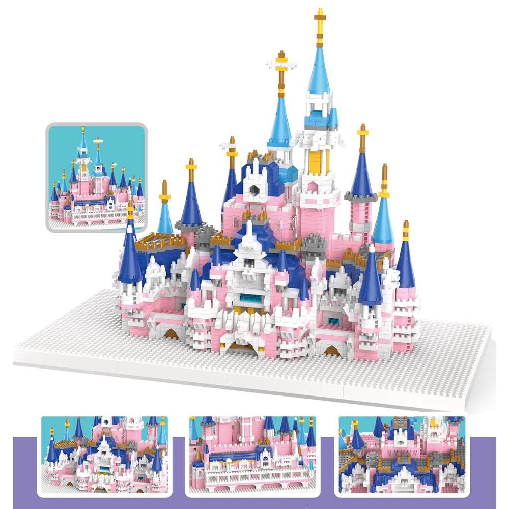 Aningde micro blocks assembly step demonstrating precise construction for the castle model.