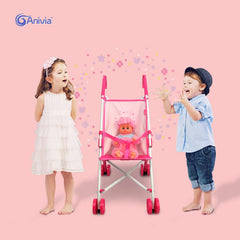 ANIVIA stroller compatible with up to 18-inch dolls for versatile play.