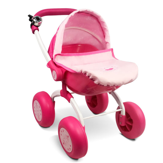 ANIVIA baby doll stroller with folding metal frame for easy storage and play.