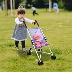 ANIVIA doll bed with adjustable height for growing playtime.