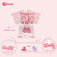 ANIVIA doll bed bottom tray keeps small accessories organized.