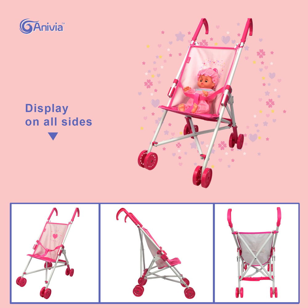 ANIVIA 1:1 modeled cradle and crib for realistic pretend play.
