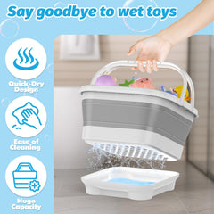 Anivia foldable bath toy storage in folded form saves space when not in use.
