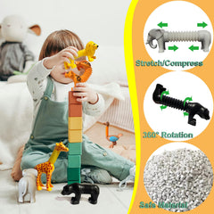 Aniymubao Animal Pop Tubes elephant: stretches to exercise small hand movements during play.