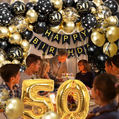 Anjerlfu 50th black print balloons deliver a sophisticated touch