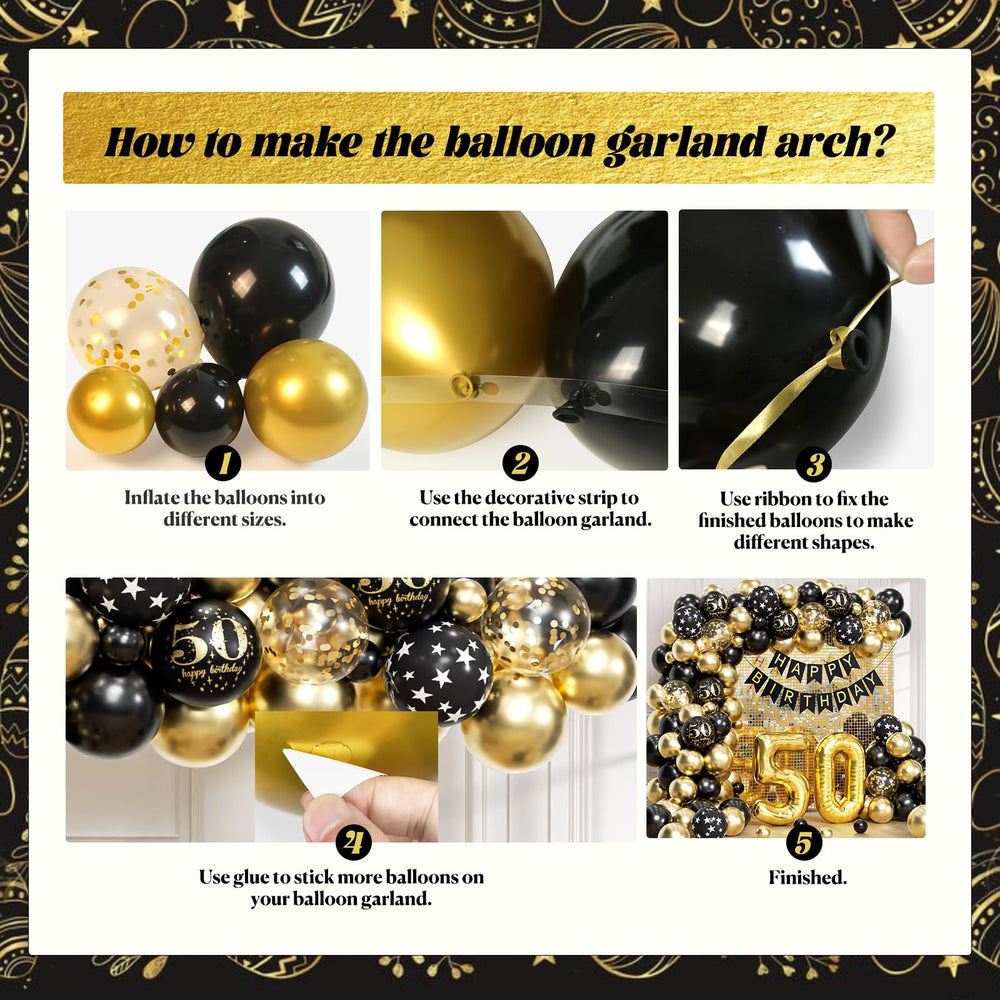 Anjerlfu black latex balloons provide durable, elegant party accents