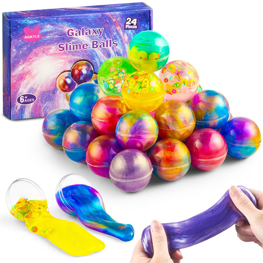 Ankyle galaxy slime 24-pack packaging for easy party planning.