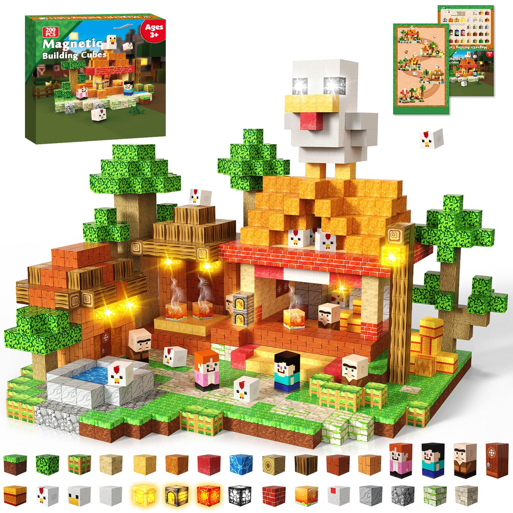 Annexfun 200pcs magnetic blocks light-up set fuels creative play and STEM exploration.
