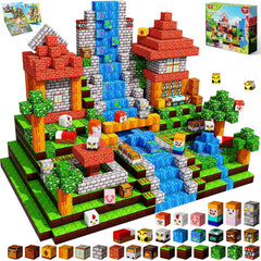 Annexfun 200pcs magnetic blocks spread for creative building and STEM play.