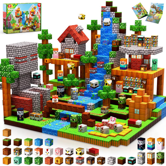 Annexfun 300-pcs magnetic blocks in 34 colors spark imaginative play