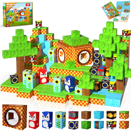 Annexfun magnetic blocks 100pcs set for creative building and STEM exploration.
