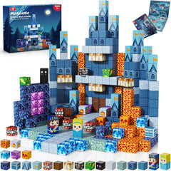 Annexfun magnetic blocks blue kingdom castle inspire imaginative play and fine motor skill building