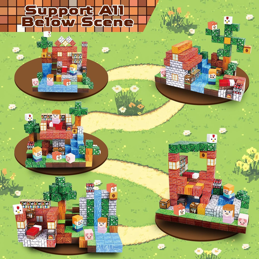 Annexfun magnetic blocks stacking towers support tall, stable structures and fine motor practice.