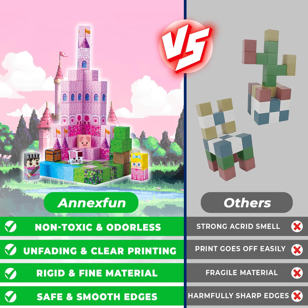 Annexfun blocks feature vibrant colors that engage sensory exploration during STEM-inspired play.