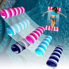 ANNIL water hammock blue-white for relaxing pool lounging and sunbathing.