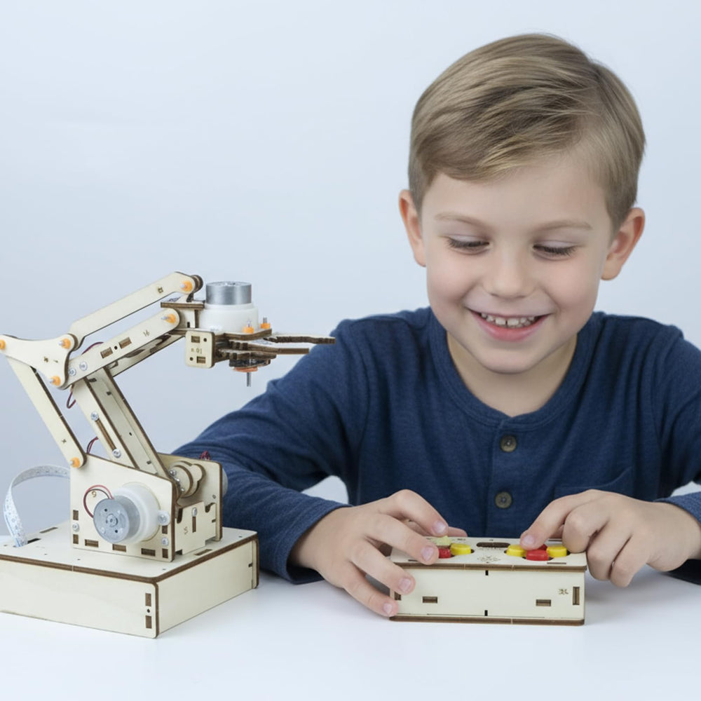 ANNISOKA robot arm kit PCB microcontroller guides beginner coding and control.