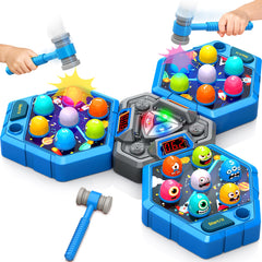 ANNKIE Whack Game Mole requires 3 AA batteries for lights and sounds.
