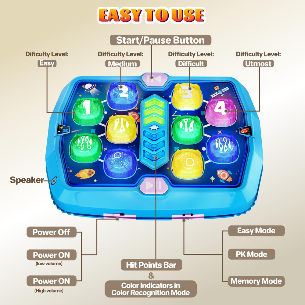 ANNKIE Whack Game Mole three modes offer varied play.