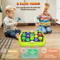 ANNKIE Whack Mole toy easy mode display highlights kid-friendly progression and guided play.