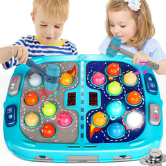 ANNKIE Whack A Mole setup with bright lights and hammers for family play