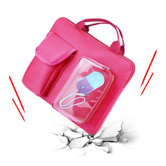 Annmore pink bag with charger pocket, tidy cabling and storage.