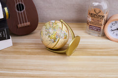 Annova Mini Antique Globe with stainless arc base for durable display