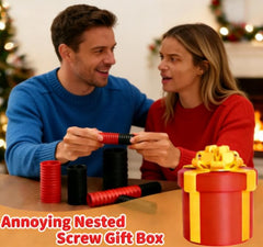 Annoying Nested Screw Gift Box red inside cash compartment, perfect container for gifts.