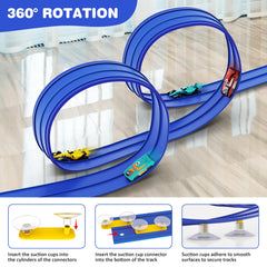 Anoozo track with suction cups demonstrates secure installation on various surfaces