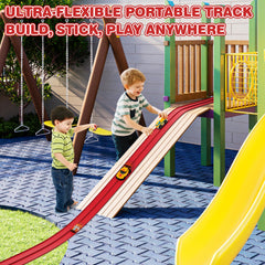 Anoozo two-lane track includes base hooks and suction fixings for quick setup