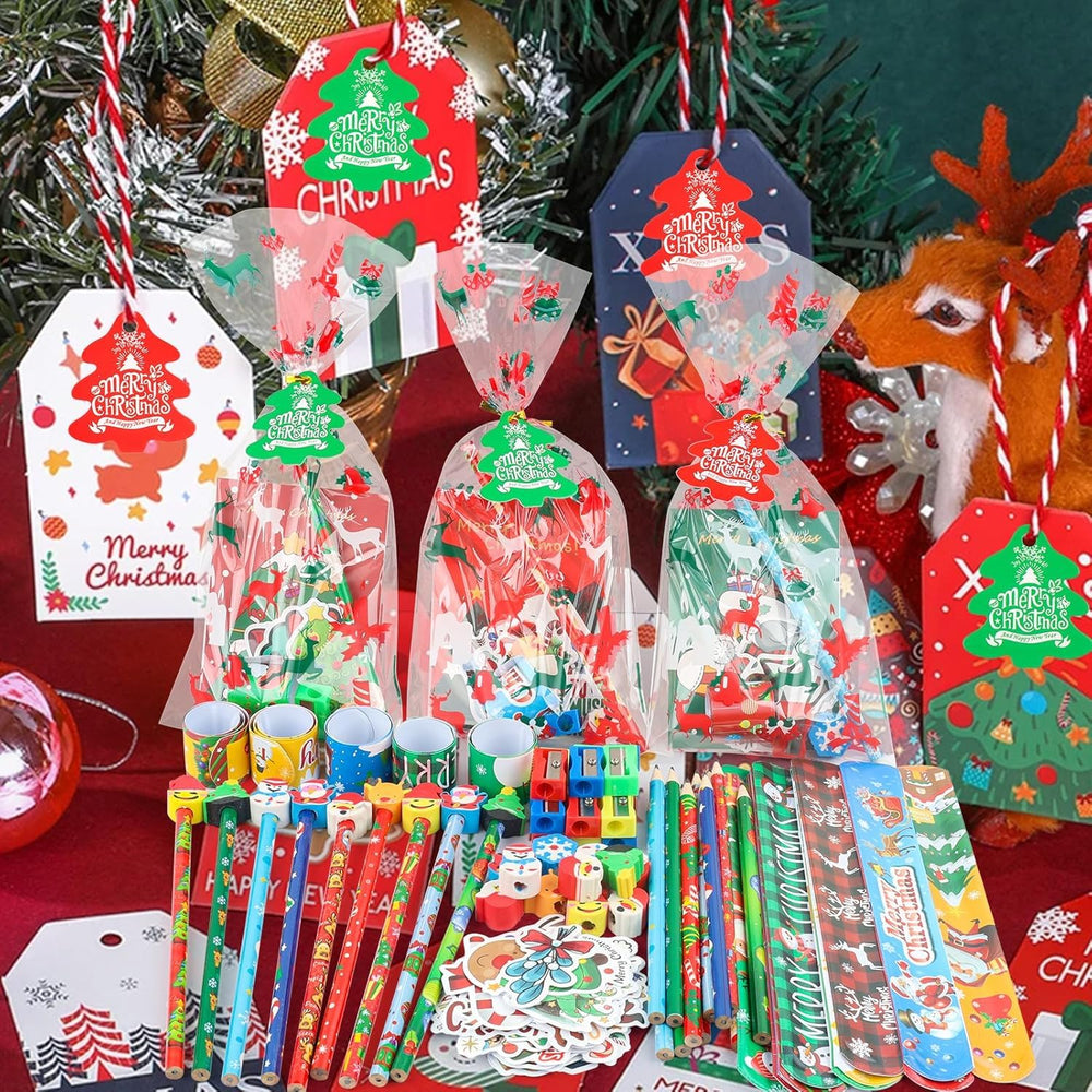 ANPHILE Christmas erasers paired with colorful arts and crafts.