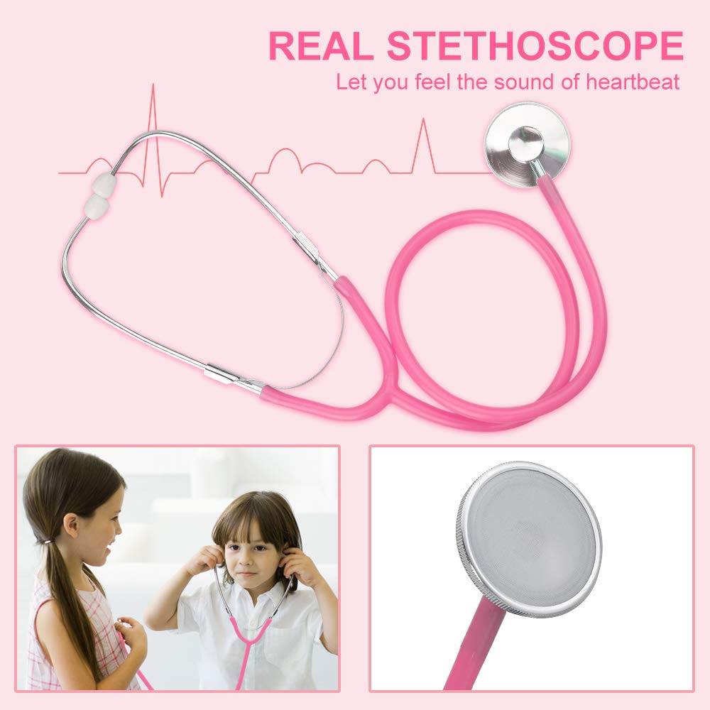Anpro soft-earplugs provide comfortable listening during pretend doctor checkups.