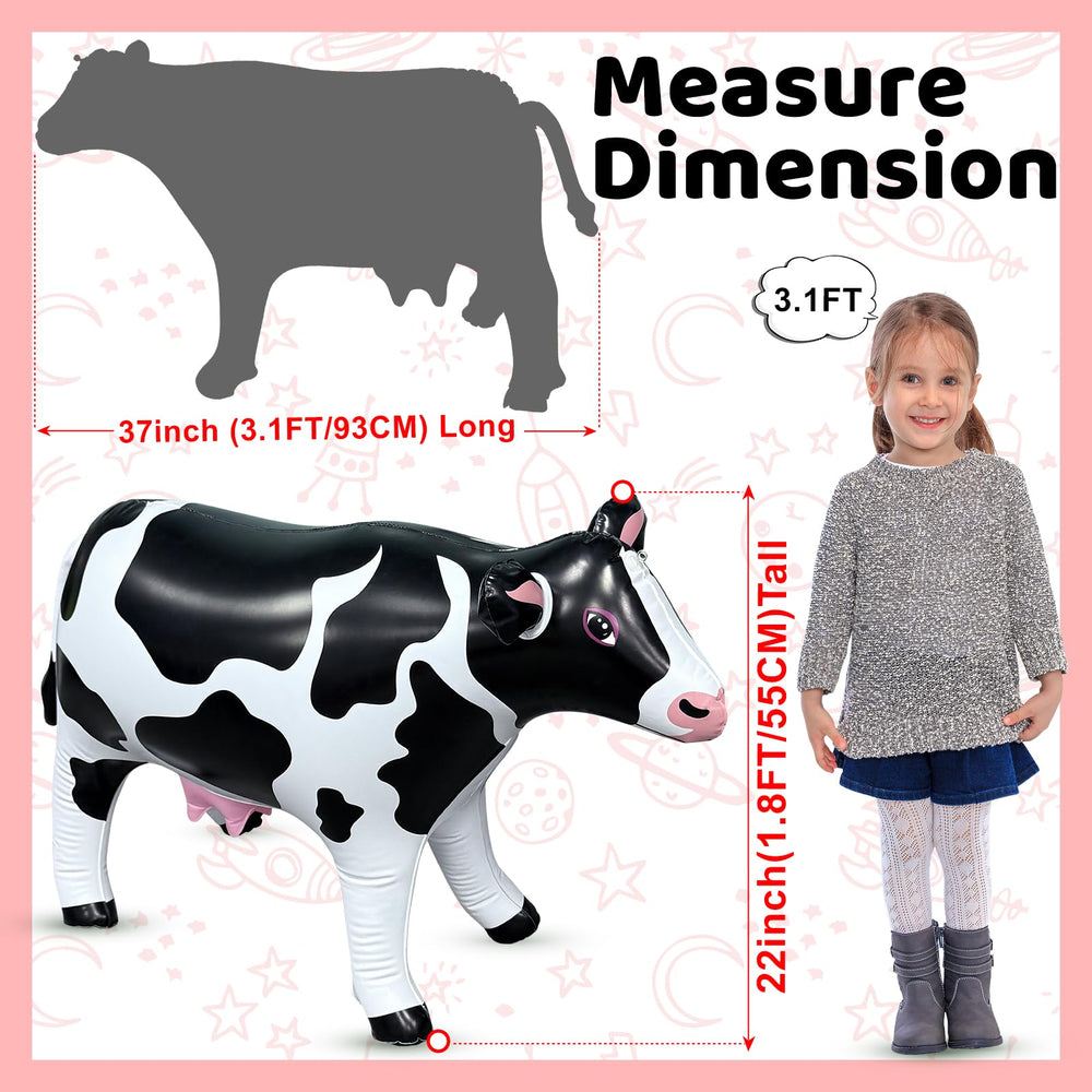 Anroog cow inflatable floating in a pool for playful decor.