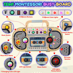Ansee Busy Board with colorful LED lights to attract attention during play