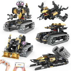 Ansnibe robot parts spread for 323-piece build, enabling hands-on STEM learning.