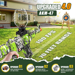 Anstoy electric gel gun close-up shows upgraded motor for stability